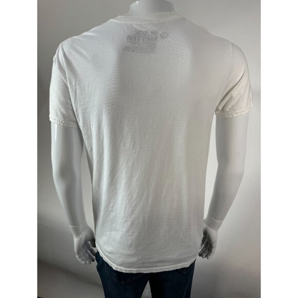 Overthinking & Also Hungry White T-Shirt By Black Matter Threadless - M 100% Cot - Picture 8 of 14